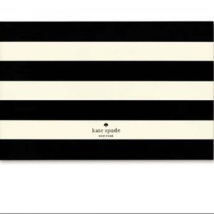 Kate spade acrylic block photo picture Frame Black Stripe nwot